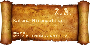 Katona Mirandolina névjegykártya